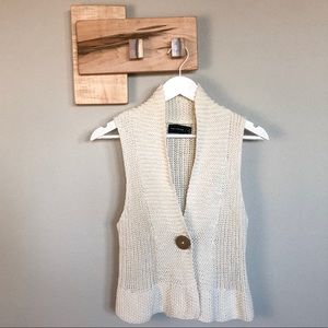 The Limited Ivory Knitted Sweater Vest